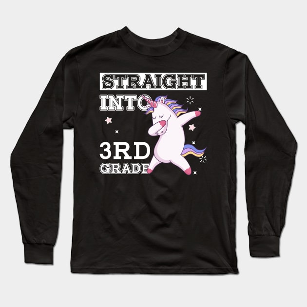 Straight Outta 3rd Grade Unicorn Back To School Gift Long Sleeve T-Shirt by kateeleone97023